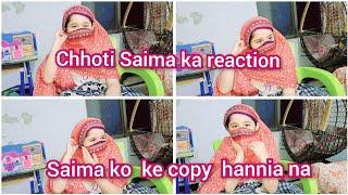 chaoti saima ka reaction   saima ko ke copy hannia na