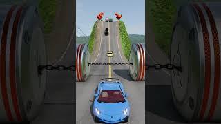 Sports Cars & Cargo Vans vs Chained Hydraulic Crush - BeamNG.Drive