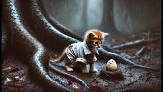 Poor Kitten Find Mystery Egg in Forest And Bring Home