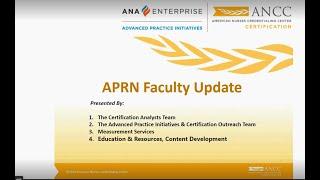 Important Updates for APRN Faculty | American Nurses Association | ANCC