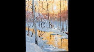 Winter oil painting #art #painting #oilpaintingforbeginners