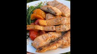 GRILLED SALMON. PERFECT EVERY TIME. Secret-grill mat #salmongrilling#shrimp#tastyfood#healthyfood