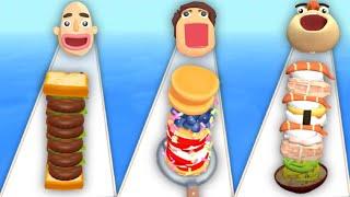 SANDWICH RUNNER vs PANCAKE RUN vs NOODLE RUN - Triple Game