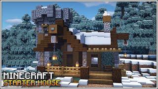 Minecraft: How to Build a Winter Medieval Starter House [Tutorial]