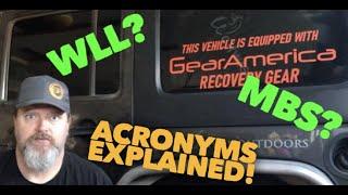 GearAmerica Recovery Gear Strength!  MBS vs WLL & Safety Factor - Defined and Explained!