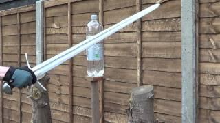 Cutting bottles with medieval sword - the 6 basic front-edge cuts