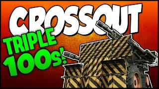 Crossout  3200 DAMAGE! - Triple 100 mm Cannon Build [Crossout Gameplay]