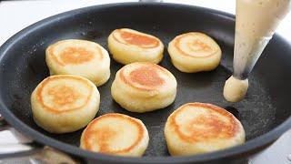 Just 3-minutes to prepare! Without touching the dough! Easy and cheap recipe with flour and milk