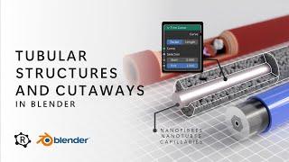 Tubular structures and procedural cutaways in Blender