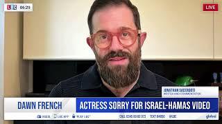Jonathan Sacerdoti discusses Dawn French's monologue mocking Israeli suffering and slaughter