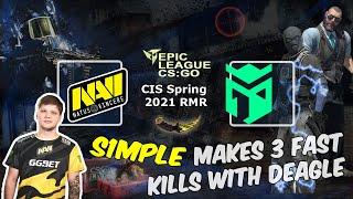 S1mple makes 3 fast kills with Deagle, Natus Vincere vs Entropiq, EPIC League CIS 2021