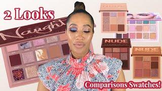 NEW HUDA BEAUTY NAUGHTY NUDE PALETTE | 2 Eye Looks & Lots of Swatches!