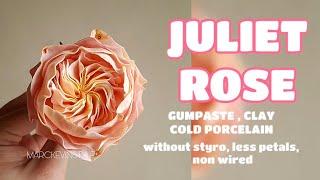 JULIET ROSE IN GUMPASTE, CLAY OR COLD PORCELAIN WITHOUT STYRO AND WIRE Vlog 19 by marckevinstyle