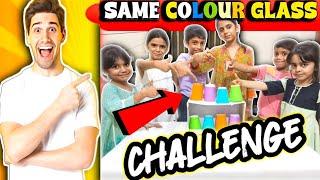 Same Colour Glass Challenge Game | Bacha party challenge game...!!