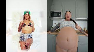 Former model goes full Feedee BBW - weight gain compilation