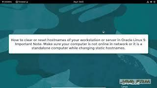 How to clear or reset hostnames using hostnamectl command in Oracle Linux 9