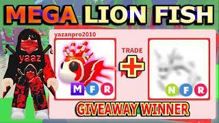 HUGE WIN I TRADED *NEW* MEGA LION FISH  + GIVEAWAY WINNER IN THE NEW ADOPT ME OCEAN UPDATE! ROBLOX