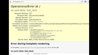 Django OperationalError solution || no such table