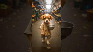 "Homeless Puppy Begging in the Market | Emotional AI Generated Art "