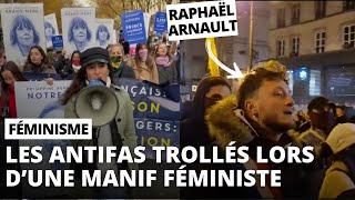 Le Collectif Némésis trolle les féministes en plein Paris. Raphaël Arnault intervient (...)