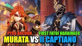 Il Capitano the First Fatui Harbinger Picks a Fight with Murata the Pyro Archon  Genshin Impact