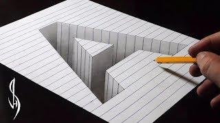 Drawing A Hole in Line Paper - 3D Trick Art