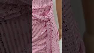 Sweet and Spicy French One Shoulder Sequin Dress