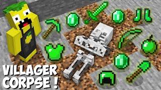 I found THE CORPSE OF A EMERALD VILLAGER in Minecraft ! SECRET DEAD VILLAGER !