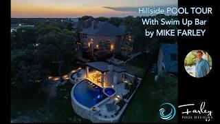 Ft Worth Hillside Pool Tour with Swim Up Bar by Mike Farley