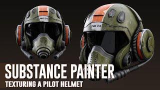 Texturing a Pilot Helmet in Substance Painter | English Narrated