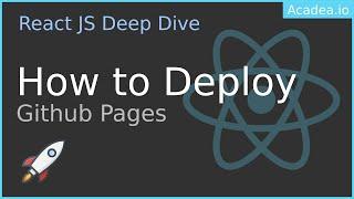 Ep31 - Deploying React App In Github Pages
