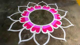 Karthigai deepam simple rangoli designs| easy flowers kolam|Super rangoli|Amazing rangoli