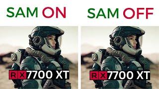 AMD Smart Access Memory SAM On Vs Off 7700XT 2024 7800X3D 20 Games