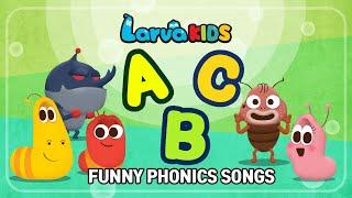 FUNNY PHONICS SONGS | ABC song | Larva KIDS | compilation | 10min