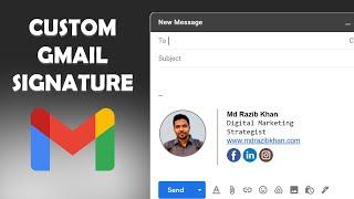 Easy steps to create Gmail signature with icons and image | Gmail signature template download