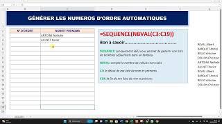 Excel : Automatiser les numéros d'ordre avec la fonction SEQUENCE