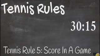 Tennis Rule 5 SCORE IN A GAME (part 1) Standard game