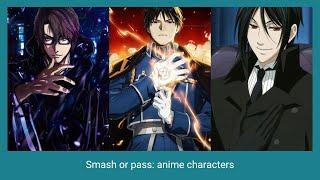 smash or pass: anime characters