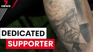 Trump fan goes all out with massive tattoo | 7NEWS