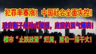 犯罪率暴涨！中国社会全面失控！政府断子绝孙式搜刮，底层的戾气爆表！楼市“止跌政策”烂尾，房价一落千丈！