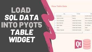 PyQt5 QTableWidget tutorial: Load data from SQL table into Table Widget [Python, SQLite, PyQT5]