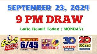 Lotto Result Today 9pm draw September 23, 2024 6/55 6/45 4D Swertres Ez2 PCSO