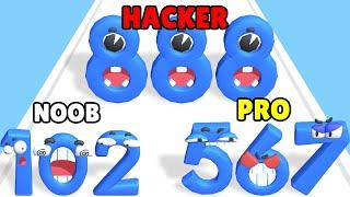 Number Master: Merge & Run! NOOB vs PRO vs HACKER