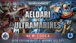 NEW CODEX Aeldari vs Ultramarines Space Marines Warhammer 40K Battle Report 10th Edition 2000pts