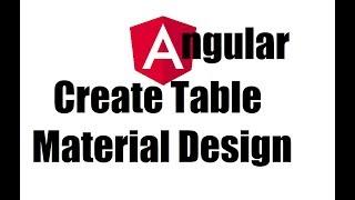 Angular 8 #8; Material Design Table