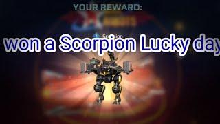 100 coins won a scorpion on special delivery war robots 6.2.2