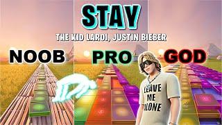 The Kid LAROI, Justin Bieber - STAY - Noob vs Pro vs God (Fortnite Music Blocks)