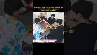 Jk so caring tae not eat spicy food#shorts #ytshorts#taekook #trending #kimtaehyung #jeonjungkook