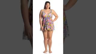Fit4U Plus Size Flower Child Swimdress | SwimOutlet.com