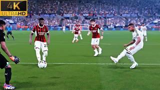 4K | PES 2024 Ultra Realism Mod | Real Madrid vs AC Milan | Pre Season US Tour | PES 2021 Mods